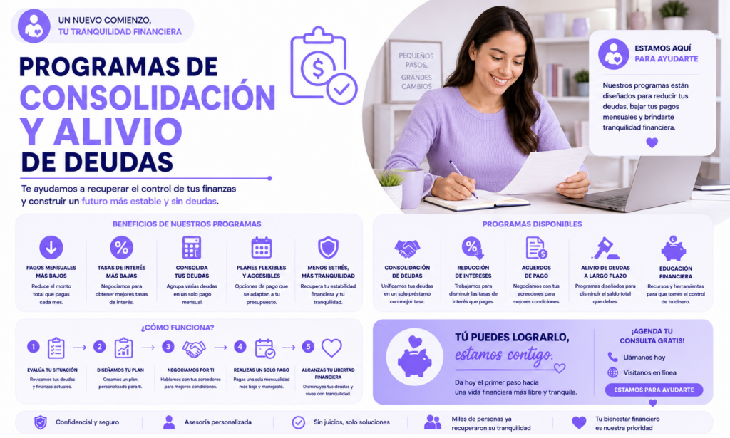 programas de consolidación y alivio de deudas